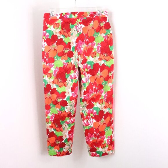 Worthington Women's 12 (M/8) 90's Y2K Colorful Floral Resort Cropped Capri Pants - Picture 4 of 9